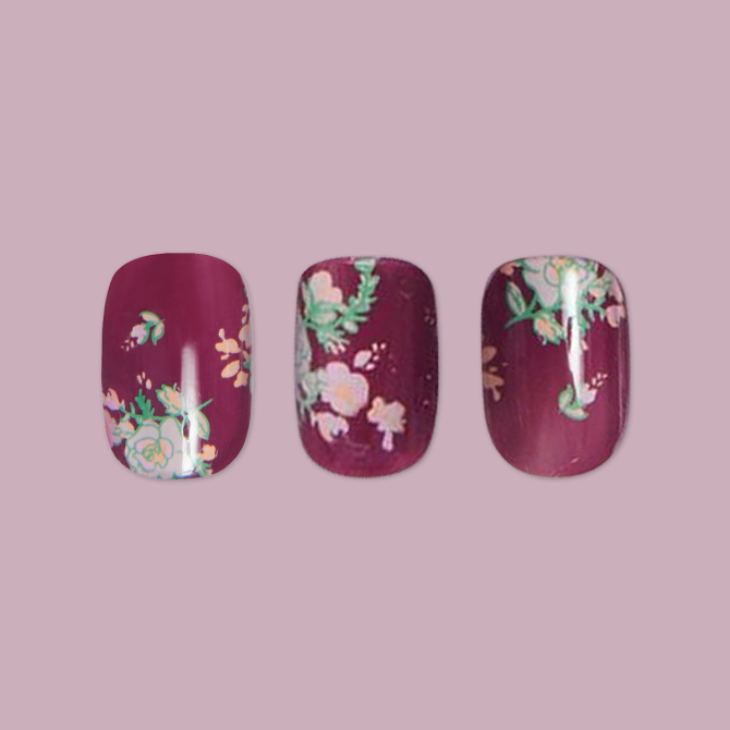 Fall Micro Floral | Squoval | Extra Short