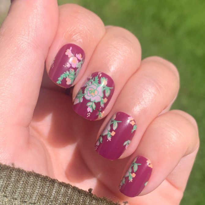 Fall Micro Floral | Squoval | Extra Short