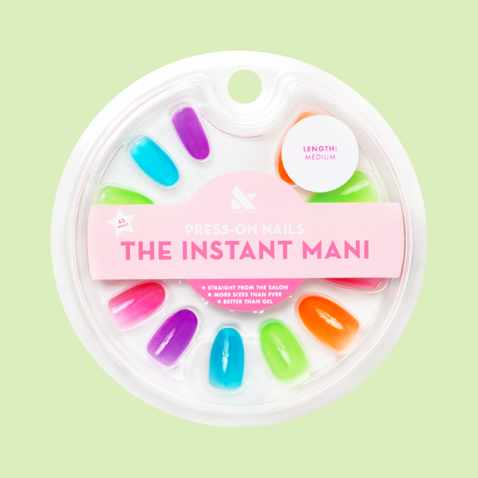 Neon Rainbow Jelly - Press-On | Medium | Oval